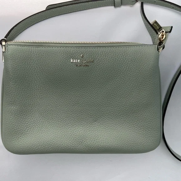 Kate Spade Leila Small Triple Gusset Crossbody Mint Green - Picture 2 of 10
